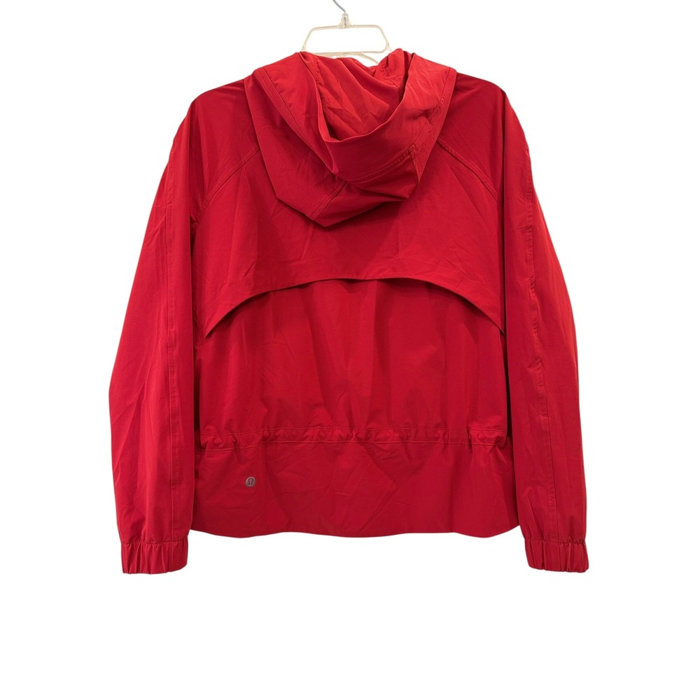 Lululemon Jacket Womens Size S Red Hooded Zip Up Drawstring Waist Athletic - Picture 2 of 7